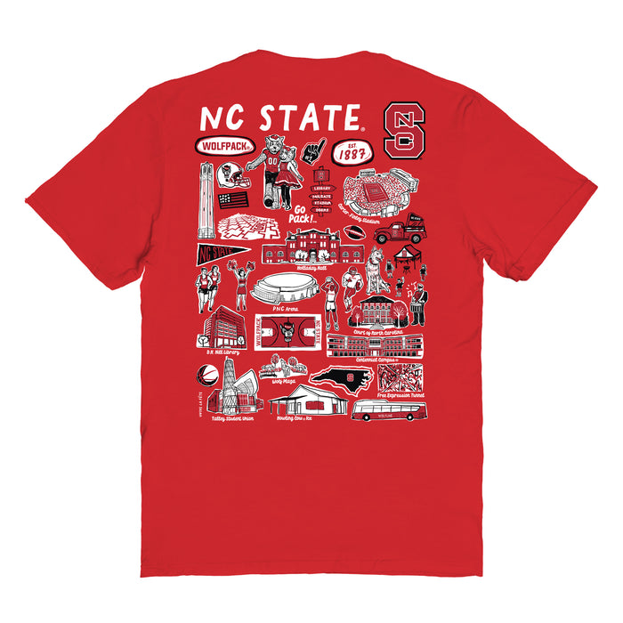 North Carolina State Wolfpacks Vive La Fete Impressions Artwork Red Womens Cotton Tshirt - Vive La Fête - Online Apparel Store