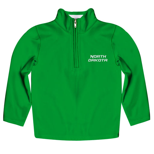 North Dakota Fighting Hawks Vive La Fete Game Day Solid Green Quarter Zip Pullover Sleeves
