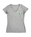 North Dakota Fighting Hawks Hand Sketched Vive La Fete Impressions Artwork Grey Women Cotton Short Sleeve V-Neck Tshirt