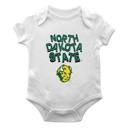North Dakota Bison Vive La Fete Infant Game Day White Short Sleeve Bodysuit