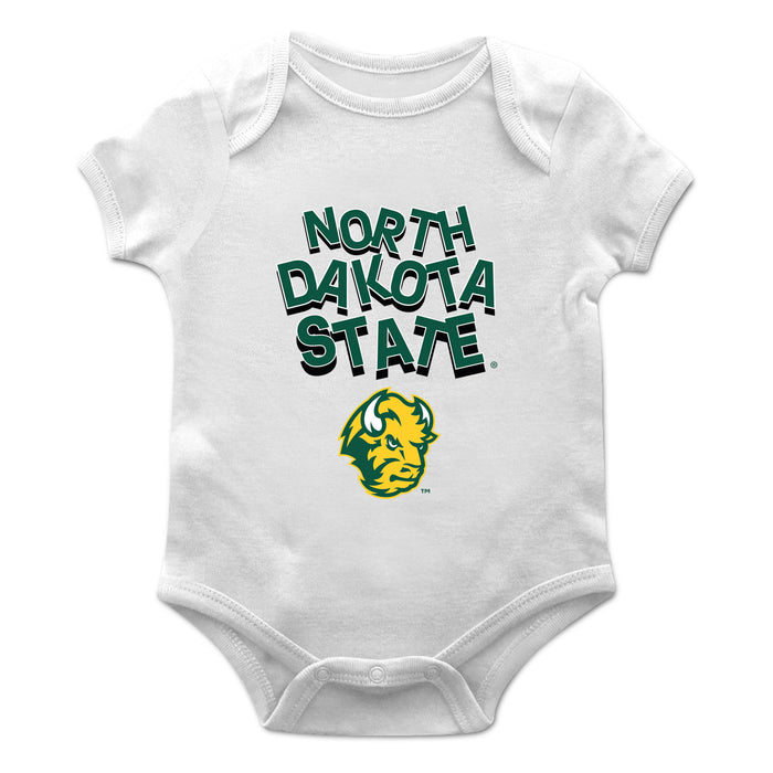 North Dakota Bison Vive La Fete Infant Game Day White Short Sleeve Bodysuit