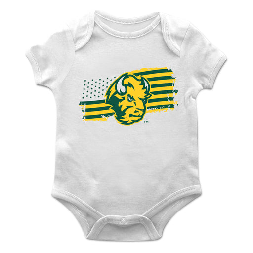 North Dakota Bison Vive La Fete Infant Game Day White Short Sleeve Bodysuit