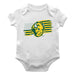 North Dakota Bison Vive La Fete Infant Game Day White Short Sleeve Bodysuit