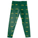 North Dakota Bison Vive La Fete Girls Game Day All Over Two Logos Elastic Waist Classic Play Green Leggings Tights