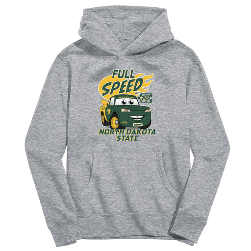 North Dakota Bison Full Speed Heather Grey Cotton Youth Hoodie