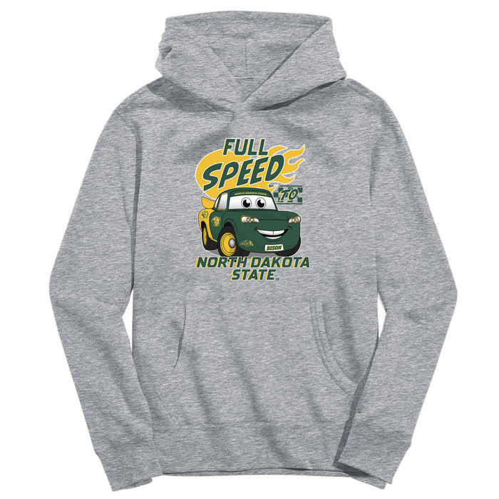 North Dakota Bison Full Speed Heather Grey Cotton Youth Hoodie