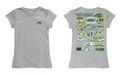 North Dakota Bison Hand Sketched Vive La Fete Impressions Artwork Grey Girls Cotton Short Sleeve Tee - Vive La Fête - Online Apparel Store