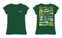 North Dakota Bison Hand Sketched Vive La Fete Impressions Artwork Green Girls Cotton Short Sleeve Tee - Vive La Fête - Online Apparel Store