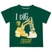 North Dakota Bison Vive La Fete Excavator Boys Game Day Green Short Sleeve Tee
