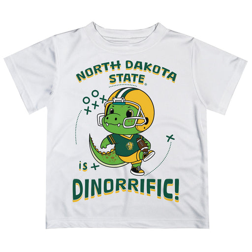 North Dakota Bison Vive La Fete Dinorrific Boys Game Day White Short Sleeve Tee