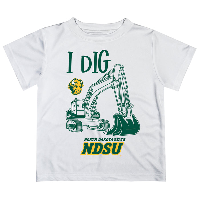 North Dakota Bison Vive La Fete Excavator Boys Game Day White Short Sleeve Tee