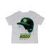 North Dakota Bison Original Dripping Baseball Helmet Grey Cotton T-Shirt  by Vive La Fete