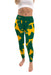 North Dakota Bison Vive La Fete Paint Brush Logo on Waist Women Green Yoga Leggings