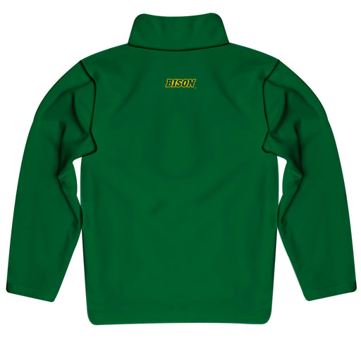 North Dakota Bison Vive La Fete Logo and Mascot Name Womens Green Quarter Zip Pullover - Vive La Fête - Online Apparel Store