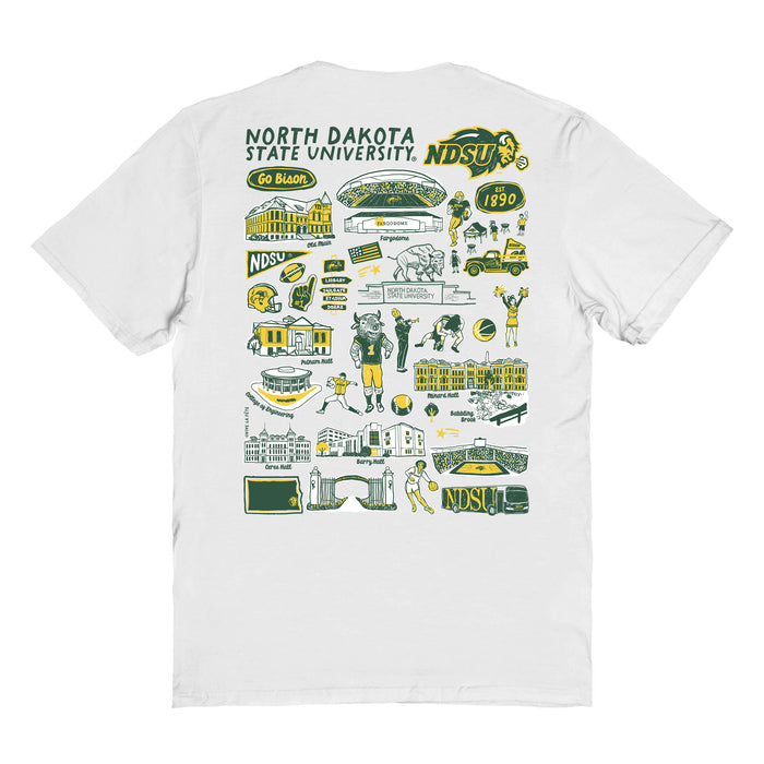 North Dakota Bison Vive La Fete Impressions Artwork Womens Cotton Tshirt - Vive La Fête - Online Apparel Store