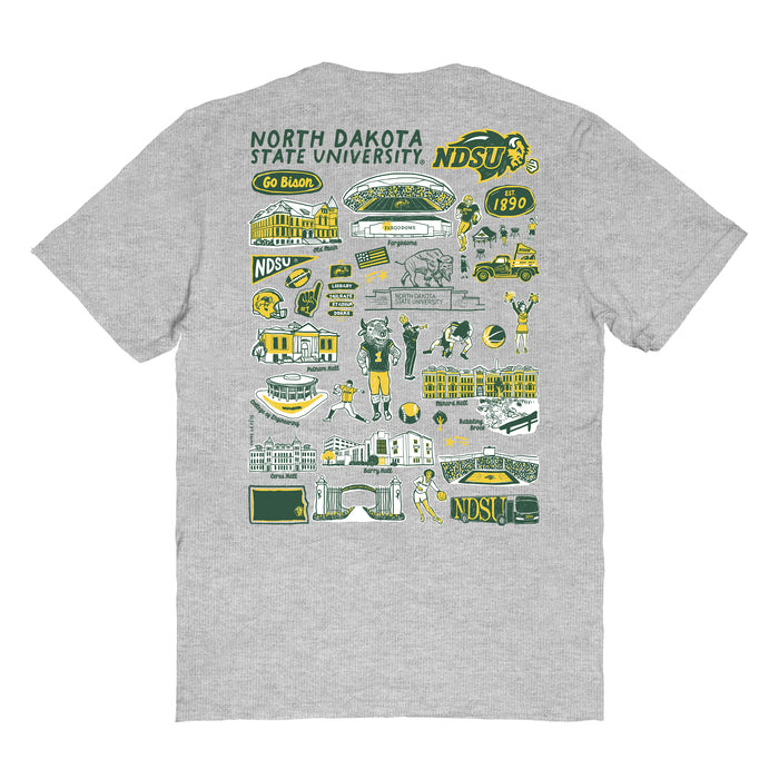 North Dakota Bison Vive La Fete Impressions Artwork Womens Cotton Tshirt - Vive La Fête - Online Apparel Store