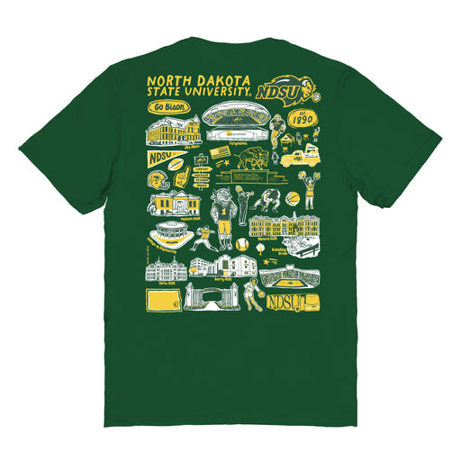 North Dakota Bison Vive La Fete Impressions Artwork Womens Cotton Tshirt - Vive La Fête - Online Apparel Store