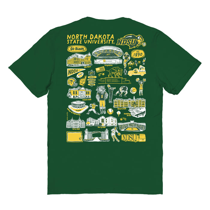 North Dakota Bison Vive La Fete Impressions Artwork Womens Cotton Tshirt - Vive La Fête - Online Apparel Store