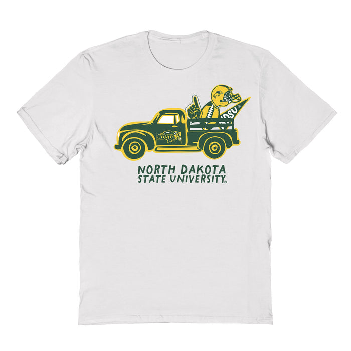 North Dakota Bison Hand Sketched Vive La Fete Impressions Truck White T-shirt for Women