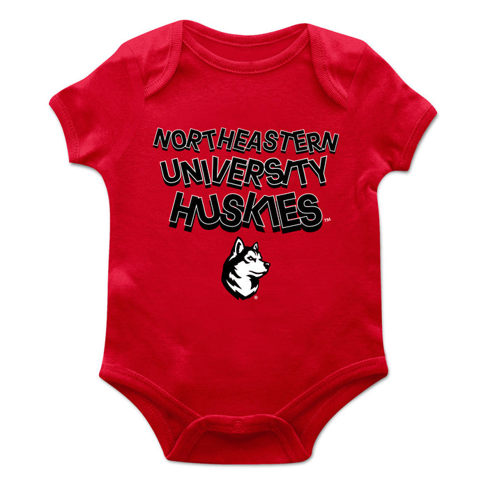 Northeastern University Huskies Vive La Fete Infant Game Day Red Short Sleeve Bodysuit