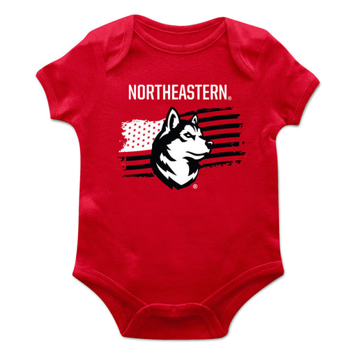 Northeastern University Huskies Vive La Fete Infant Game Day Red Short Sleeve Bodysuit