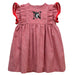 Northeastern University Huskies Embroidered Cardinal Red Gingham Ruffle Dress