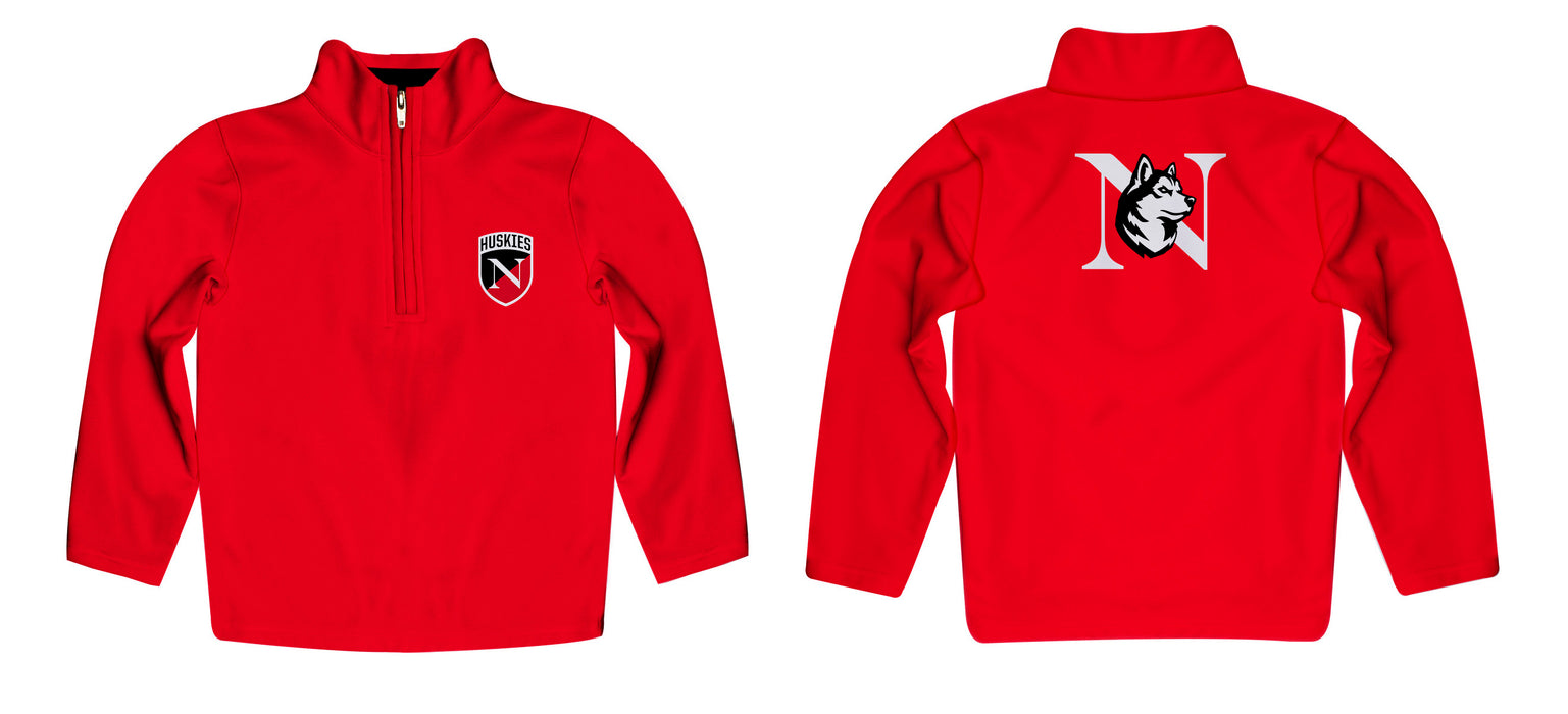 Northeastern University Huskies Vive La Fete Game Day Solid Red Quarter Zip Pullover Sleeves - Vive La Fête - Online Apparel Store