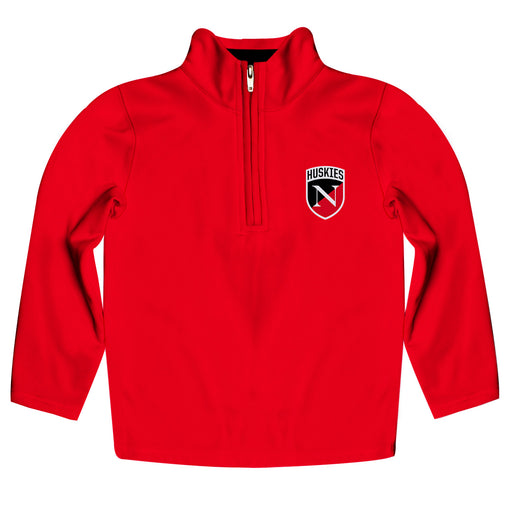 Northeastern University Huskies Vive La Fete Game Day Solid Red Quarter Zip Pullover Sleeves
