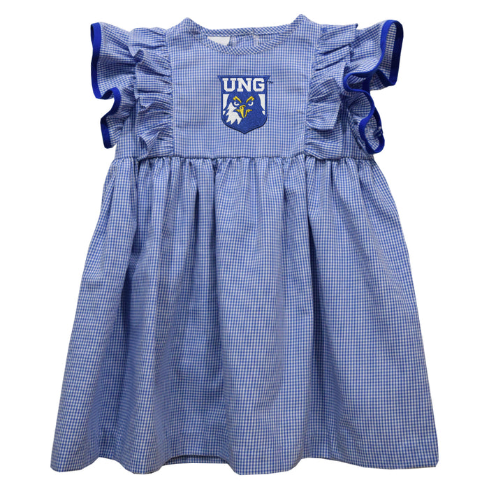 North Georgia Nighthawks Embroidered Royal Gingham Ruffle Dress