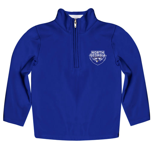 North Georgia Nighthawks Vive La Fete Game Day Solid Blue Quarter Zip Pullover Sleeves