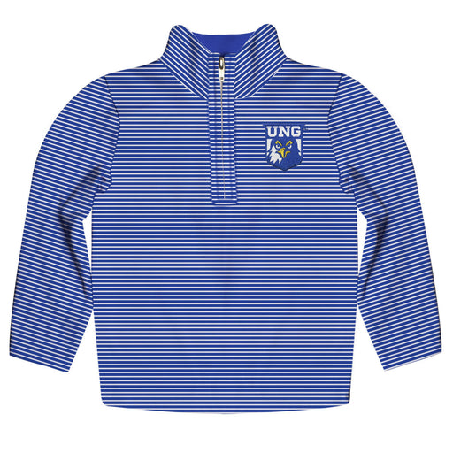 North Georgia Nighthawks Embroidered Womens Royal Stripes Quarter Zip Pullover