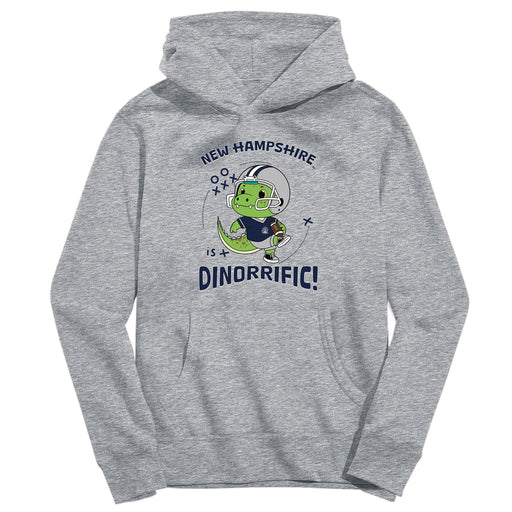 University of New Hampshire Wildcats UNH Dinorrific Heather Grey Cotton Youth Hoodie