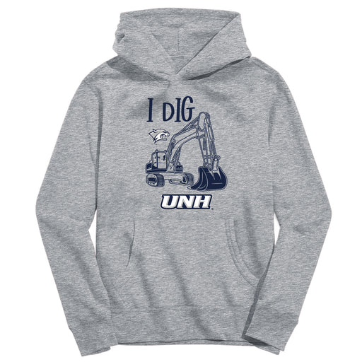 University of New Hampshire Wildcats UNH Excavator Heather Grey Cotton Youth Hoodie