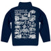 University of New Hampshire Wildcats UNH Hand Sketched Vive La Fete Impressions Artwork  Blue Boys Quarter Zip Pullover V1 - Vive La Fête - Online Apparel Store