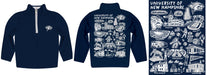 University of New Hampshire Wildcats UNH Hand Sketched Vive La Fete Impressions Artwork  Blue Boys Quarter Zip Pullover V1 - Vive La Fête - Online Apparel Store