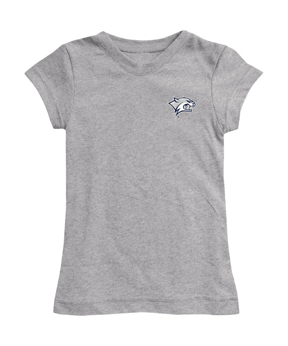 New Hampshire Wildcats UNH Hand Sketched Vive La Fete Impressions Artwork Grey Girls Cotton Short Sleeve Tee