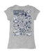 New Hampshire Wildcats UNH Hand Sketched Vive La Fete Impressions Artwork Grey Girls Cotton Short Sleeve Tee - Vive La Fête - Online Apparel Store