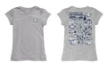 New Hampshire Wildcats UNH Hand Sketched Vive La Fete Impressions Artwork Grey Girls Cotton Short Sleeve Tee - Vive La Fête - Online Apparel Store