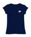 New Hampshire Wildcats UNH Hand Sketched Vive La Fete Impressions Artwork Navy Girls Cotton Short Sleeve Tee