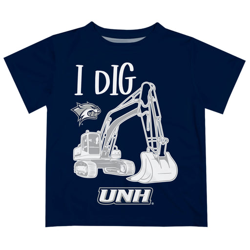 University of New Hampshire Wildcats UNH Vive La Fete Excavator Boys Game Day Blue Short Sleeve Tee