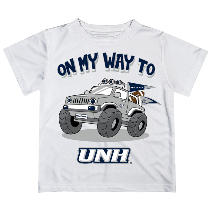 University of New Hampshire Wildcats UNH Vive La Fete Monster Truck Boys Game Day White Short Sleeve Tee