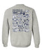 New Hampshire Wildcats UNH Hand Sketched Artwork Navy Crewneck Sweatshirt for Women - Vive La Fête - Online Apparel Store
