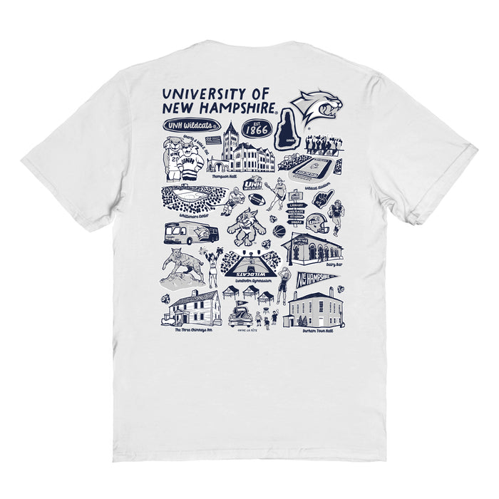 New Hampshire Wildcats UNH Vive La Fete Impressions Artwork Womens Cotton Tshirt - Vive La Fête - Online Apparel Store