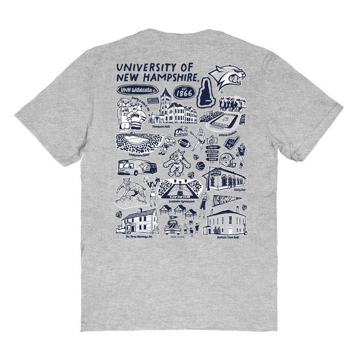 New Hampshire Wildcats UNH Vive La Fete Impressions Artwork Womens Cotton Tshirt - Vive La Fête - Online Apparel Store