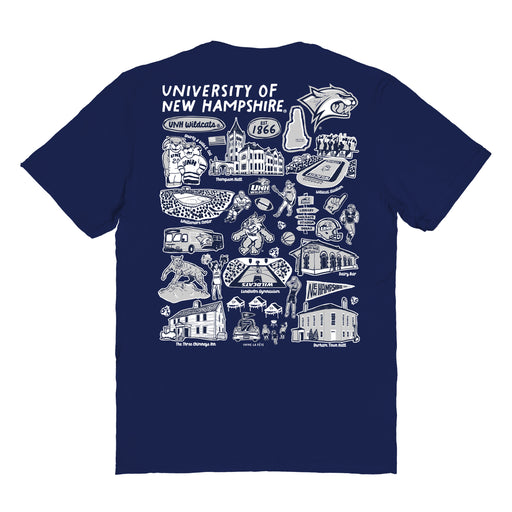 New Hampshire Wildcats UNH Vive La Fete Impressions Artwork Womens Cotton Tshirt - Vive La Fête - Online Apparel Store