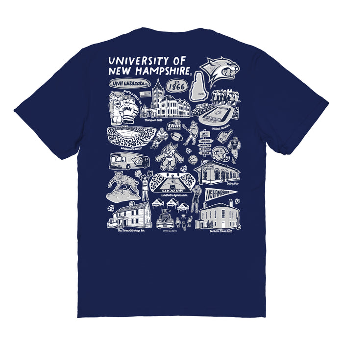 New Hampshire Wildcats UNH Vive La Fete Impressions Artwork Womens Cotton Tshirt - Vive La Fête - Online Apparel Store