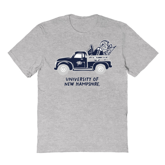 New Hampshire Wildcats UNH Hand Sketched Vive La Fete Impressions Truck Grey T-shirt for Women