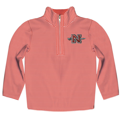 Nicholls State University Colones Embroidered Red Cardinal Stripes Quarter Zip Pullover