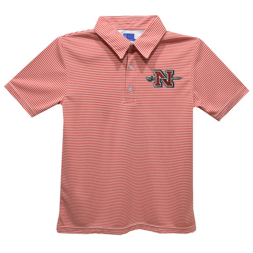 Nicholls State University Colones Embroidered Red Cardinal Stripes Short Sleeve Polo Box Shirt