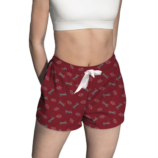 Nicholls State Colonels Vive La Fete Game Day All Over Logo Women Red Lounge Shorts